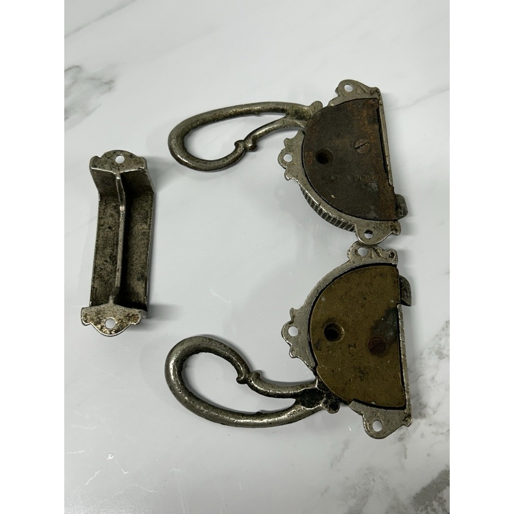 Vintage Ornate LATCH Levers Lot Of 2 With Latch Plate No Key - Picture 3 of 9